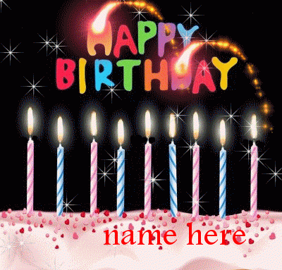 download 3 - Print name on Happy birthday cake gif