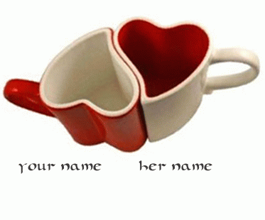 Photo of write your names on dancing lovers mug GIF images