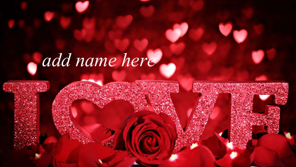 VZk9OD - write and add name on i love you word in beautiful image Glitter