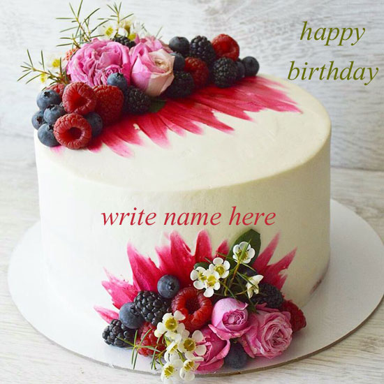 cake 00 - write name on birthday cake blueberry cake