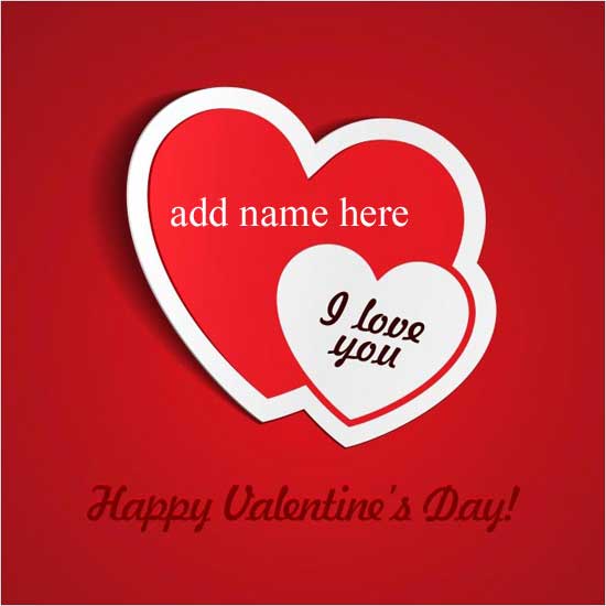 Photo of write your name on ilove you happy valentine day card