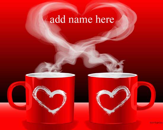 Photo of write on love image add name on love mug with heart