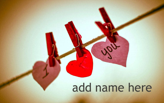 hang - write and add name on hang heart images