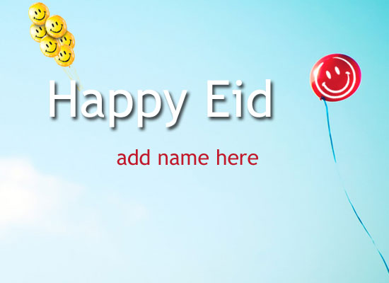 happyeid - write and add name in happy eid image