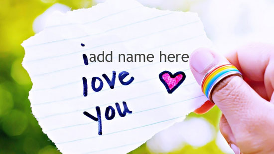 hje - write and add name on white paper with words i love you