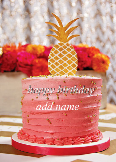 pnp cake - write on Pineapple birthday cake write on photo