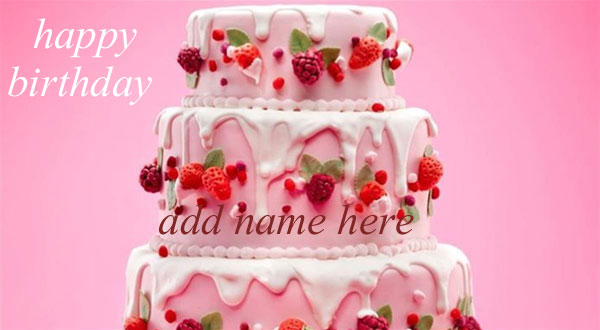 red cake - write name on red cake add name on birthday cake