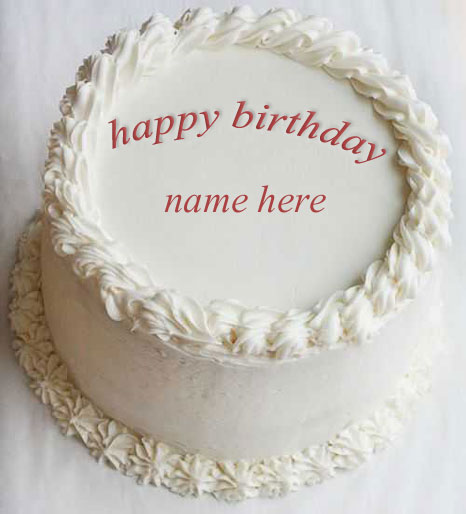 white cake bdc - write name on white birthday cake write on photo or add text on photo