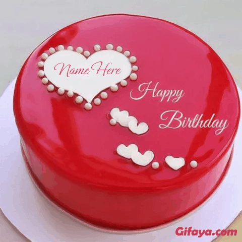 Photo of add name on cake Gif Romantic Cake