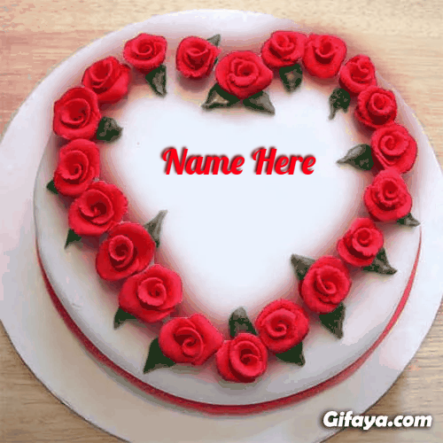 write name on Love Gif Cake