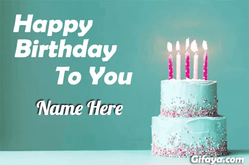 write name on gif happy birthday card