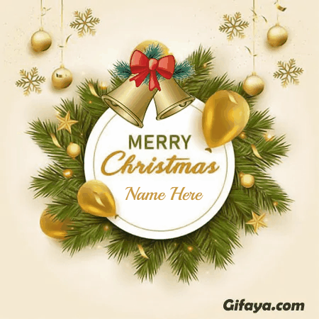 Beautiful Merry Christmas Card With Name