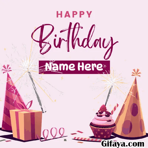 Happy Birthday Template Card With Name On It