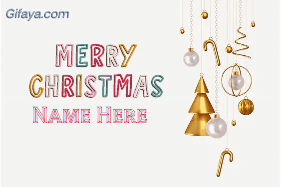 Write Name On Merry Christmas Greeting Animated Card