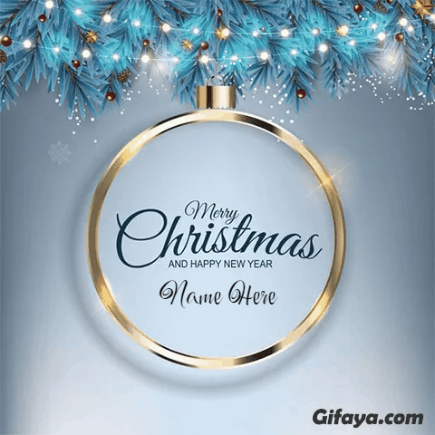 Photo of Write Name on Merry Christmas And Happy New Year Online