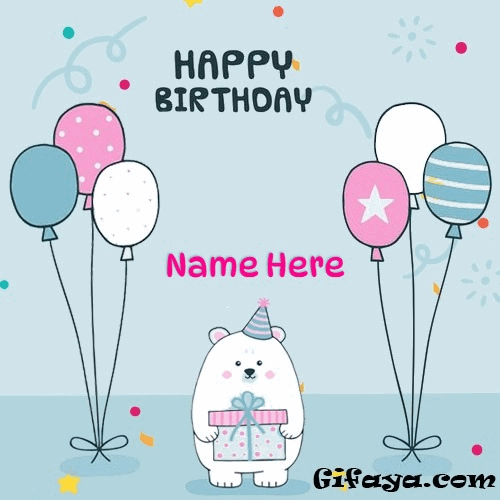 Add Name on Birthday Card Funny Bear
