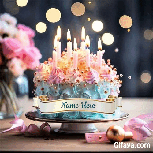 Write Name on Very Lovely Romantic Birthday Cake