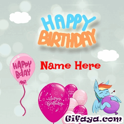add name on birthday card sky celebration