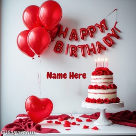 Photo of Celebrate Love with a Personalized Romantic Birthday Cake Image