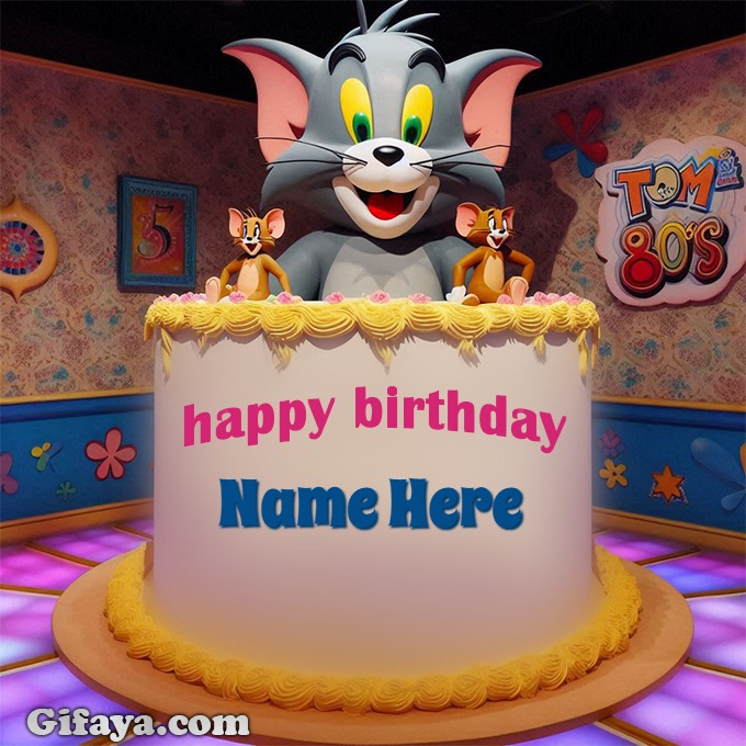 Customize Your Birthday Cake with Fun Tom and Jerry Designs - Personalize Your Tom and Jerry Birthday Cake Image