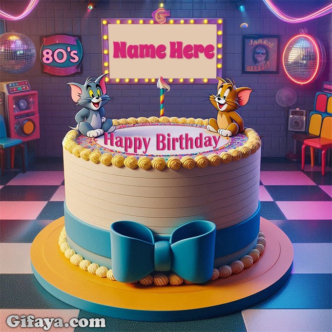 Make Your Birthday Extra Fun with Personalized Tom and Jerry Cake Images - Create Your Special Birthday Cake Image with Tom and Jerry