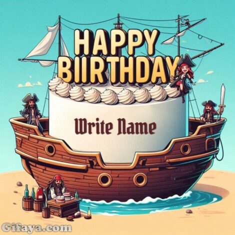 Photo of Write Your Name on a Ship Birthday Cake