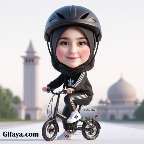 Photo of Hilarious Face Swap: Girl in Black Jumpsuit Riding an Airwheel!