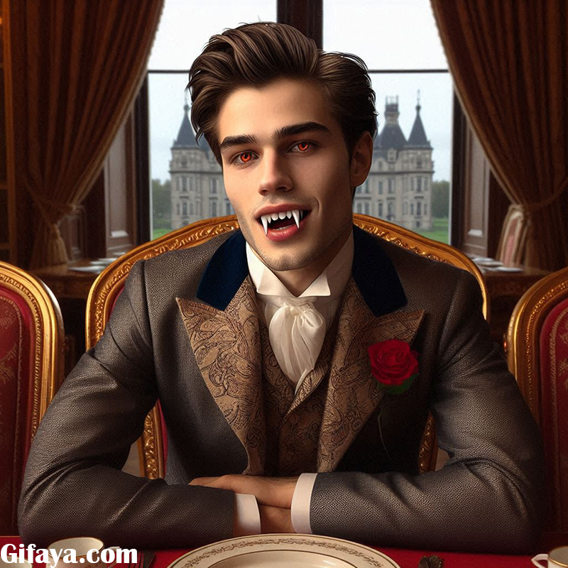 akteb 58 - Face Swap with a Vampire at a Royal Dining Table: Unleash Your Dark Side