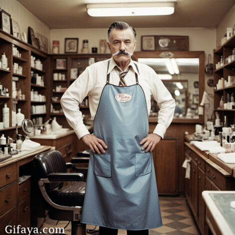 Photo of Face Swap with a 1970s Barber in His Shop