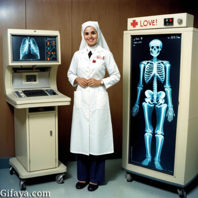 Photo of Face Swap with a 1970s Nurse and a Heartwarming X-ray