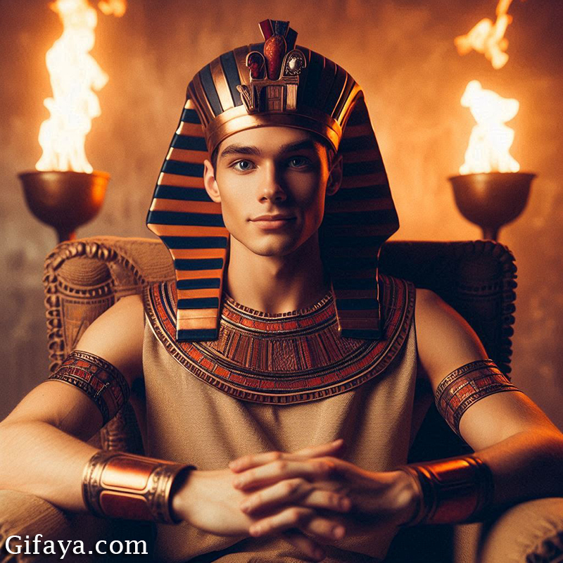 akteb 71 - Face Swap with a Pharaonic Prince on a Throne