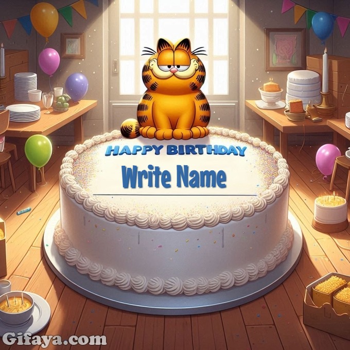 Add Your Name on Garfields Birthday Cake - Add Your Name on Garfield's Birthday Cake