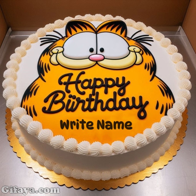 Add Your Name on Garfields Delicious Birthday Cake - Add Your Name on Garfield's Delicious Birthday Cake