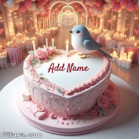 Photo of Add Your Name on This Heart Shaped Birthday Cake