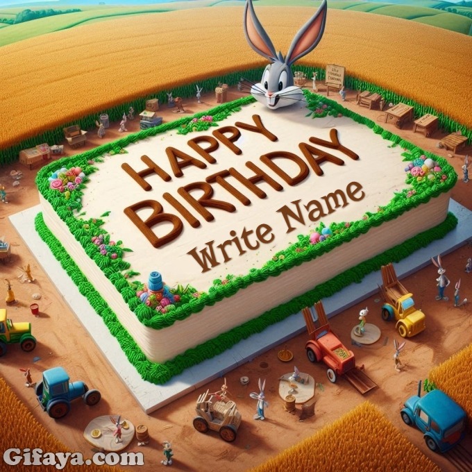 Add Your Name on a Bugs Bunny Birthday Cake - Add Your Name on a Bugs Bunny Birthday Cake!