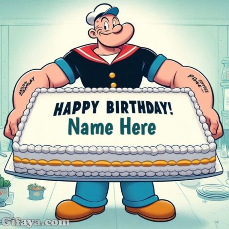 Photo of Add Your Name on a Giant Popeye Birthday Cake