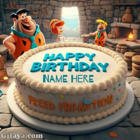 Photo of Celebrate with a Fred Flintstone Personalized Birthday Cake