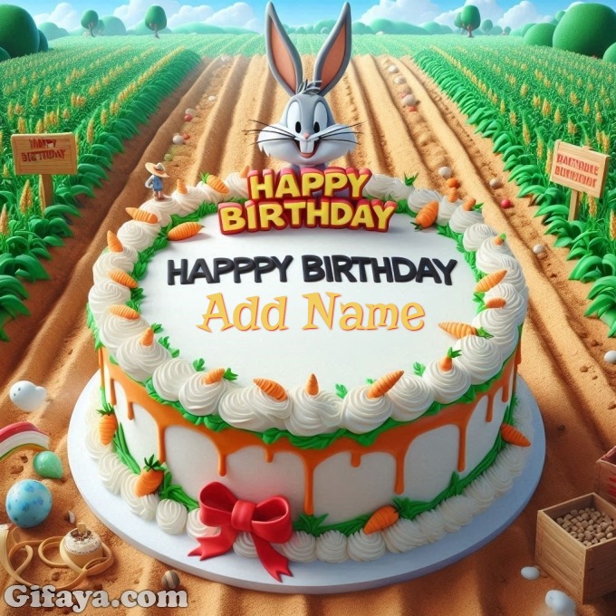 Personalized Birthday Cake with Bugs Bunny - Personalized Birthday Cake with Bugs Bunny