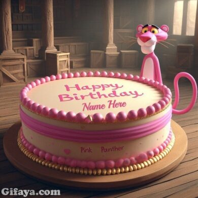 Photo of Personalized Pink Panther Birthday Cake