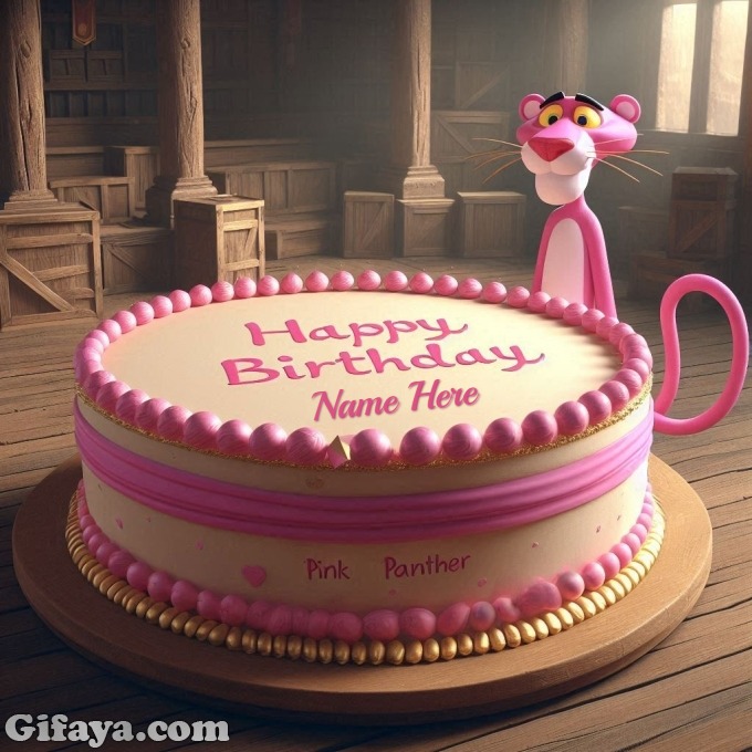 Personalized Pink Panther Birthday Cake - Personalized Pink Panther Birthday Cake