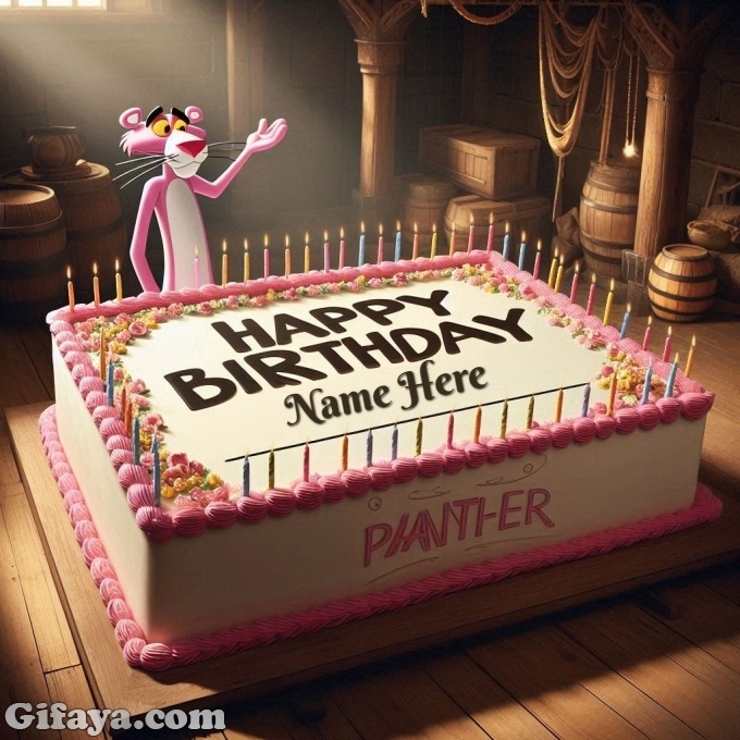 Pink Panthers Special Birthday Cake - Pink Panther's Special Birthday Cake