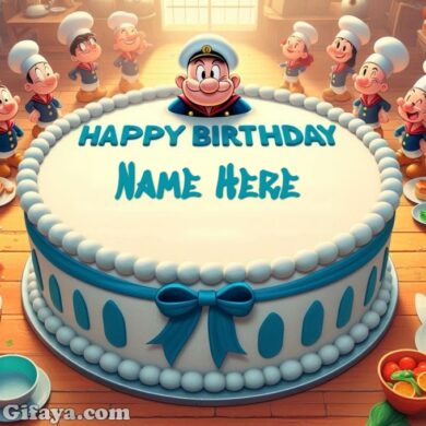 Photo of Write Your Name on a Classic Popeye Birthday Cake