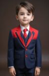 Photo of Children Online Free Face Swap navy blue and red suit