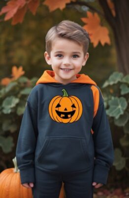 Photo of Children Online Free Face Swap Boy in Pumpkin Hoodie